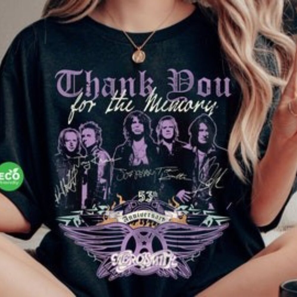 Aerosmith 53th Anniversary 1970-2023 Signatures Sweathshirt Custom in Size S